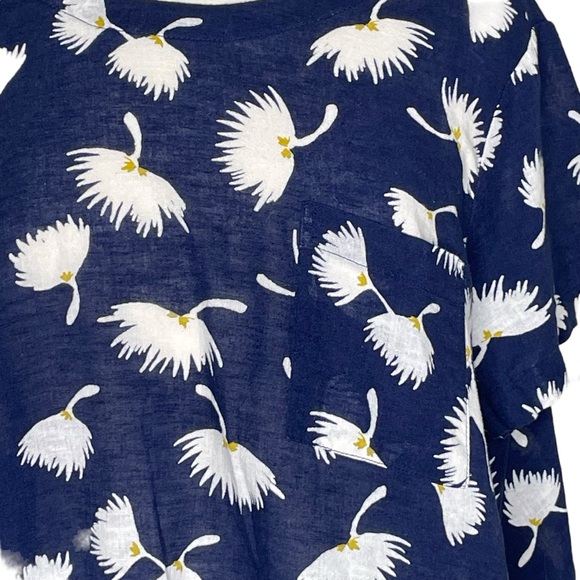 Old Navy XL oversized linen pocket tee navy blue - Picture 2 of 7